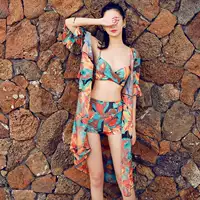 Áo tắm nữ bảo thủ dài phần che ba bộ áo tắm mỏng che bụng bikini kỳ nghỉ áo tắm nữ Hàn Quốc - Bikinis áo tắm hai mảnh