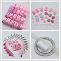 Розовый клей-пистолет, лента, широкая цветовая палитра