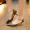Khóa từ màu bạc với sandal đính hạt nữ mùa hè 2018 mới đế nhọn mũi nhọn sandal cao gót