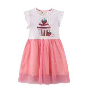 Хлопковое платье, юбка на девочку, наряд маленькой принцессы для раннего возраста
