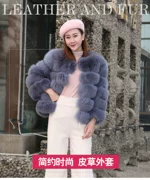 Fox lông cỏ toàn bộ da mùa đông thời trang nữ phiên bản Hàn Quốc của cổ tròn mỏng ngắn khí chất Hained da lộn khuyến mãi - Faux Fur
