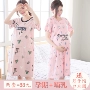 Mùa hè phụ nữ mang thai ngắn tay nightdress phần mỏng cho con bú tháng quần áo mùa hè lỏng kích thước lớn sau sinh ăn đồ ngủ váy cotton váy đầm đẹp