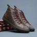 Giày cotton nam 2019 mùa đông giày nam cao cấp mới cộng với nhung ấm thể thao giày da bình thường Giày ngắn giày đế xuồng Hàn Quốc - Giay cao Giay cao