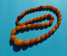 Украшения на шею 天然无优化老蜜蜡枣珠古董项链 长43cm 重14.5克