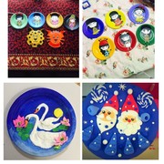 10 khay giấy sơn sáng tạo handmade trống khay giấy mẫu giáo diy painted vật liệu trang trí dán