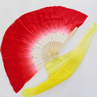 Действительно шелковый красный вентилятор+градиент желтый шелковый шарф