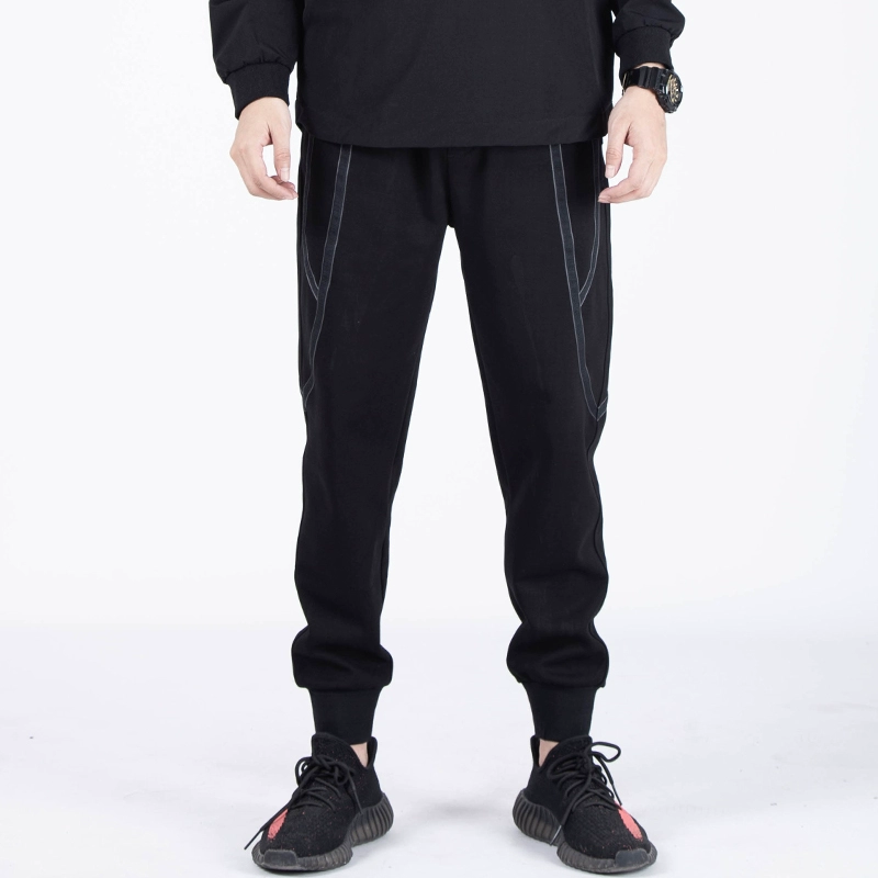 Tide Brand Loosecoat Men Đóng cửa Quần thể thao đính cườm Ins Quần hợp thời trang Hàn Quốc Quần Harem với dừa 350 - Quần Jogger