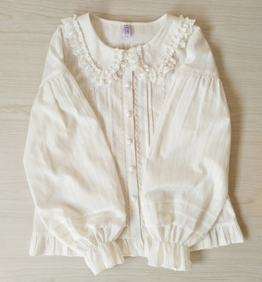 taobao agent Cotton genuine universal fleece warm doll, Lolita style, doll collar, long sleeve
