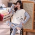 Bộ Đồ Ngủ Nữ Thu Đông Mới Hoạt Hình Cotton Tay Dài Công Chúa Gió Gợi Cảm Ngọt Hàn Quốc Thường Ngày Ở Nhà Bộ Nữ Cộng với kích thước quần áo