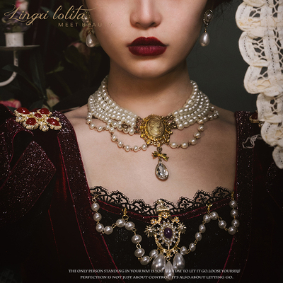 taobao agent [Tripstoring] After night, chant 2.0 Emperor's skirt velvet embroidery Gothic red and black lolita dresses