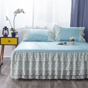 Mùa hè có thể giặt gấp đôi ren bên giường trải giường kiểu váy lụa băng ghế ba mảnh đặt 1,5m1,8x2,2 giường - Váy Petti