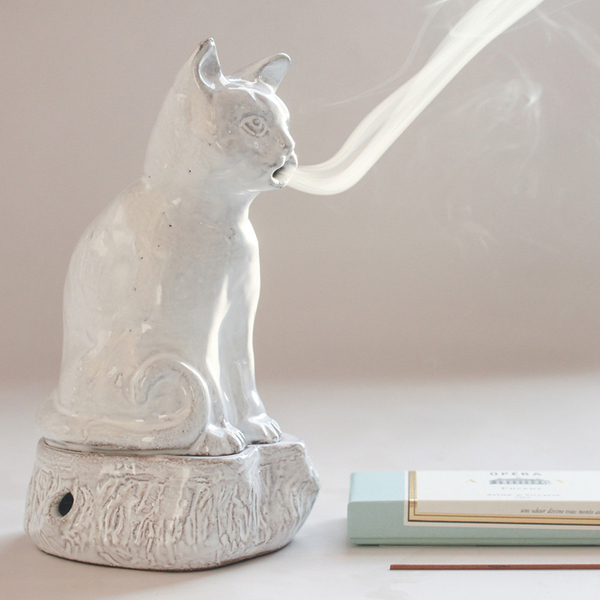 ASTIER de VILLATTE ручной работы керамика эмаль кот счастливая кошка Проволока курильница ароматические палочки Ароматное место украшение