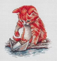 Cầu vồng thêu Quảng trường chính hãng DMC cross stitch từ mảnh phù hợp với đặt mèo thuyền giấy - Bộ dụng cụ thêu tranh thêu phật
