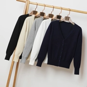 Áo len phiên bản Hàn Quốc 2018 mới mùa xuân và mùa thu ngắn áo len nữ tay áo dài bên ngoài áo len mỏng