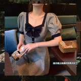 Платье, летний ретро приталенный корсет, юбка, квадратный вырез, 2020, в стиле Шанель, французский стиль