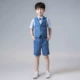 Đẹp trai ăn mặc mùa hè bộ đồ nhỏ phù hợp với cậu bé dẫn chương trình catwalk Trang phục trẻ em của Anh váy hoa cô gái