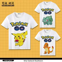 Pokémon quần áo Pokemon Pokemon Pikachu phim hoạt hình anime ngắn tay T-Shirt nam giới và phụ nữ ảnh sticker