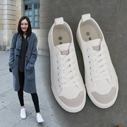 Ngôi sao với những cô gái cùng giày vải phẳng văn học sinh viên giày trắng với phiên bản Hàn Quốc của căn hộ màu trắng với đôi giày giản dị