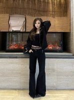 Оригинал Popchee ｜ Super Black Bull ｜ Ходьба с ветряными штанами!Микро -ла -джи тонкий ~