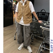 Áo vest retro Nhật Bản dụng cụ đa năng vest nam và nữ hoang dã áo khoác lỏng Ami Ami áo vest thương hiệu thủy triều - Dệt kim Vest