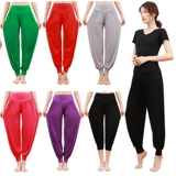 Фонарь для йоги, черные штаны для тренировок, сшит из модала, большой размер, свободный крой