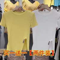 Южнокорейский летний товар, приталенная короткая футболка, круглый воротник