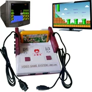 Máy chơi game Bully D99 thẻ vàng hoài cổ cổ điển nhà cũ TV FC8 máy màu đỏ và trắng Nintendo - Kiểm soát trò chơi