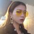 Hàn Quốc ulzzang Harajuku phong cách kính mát nữ triều gd Quan Zhilong TOP với cùng một đoạn kính màu vàng kính mát retro nam Kính râm
