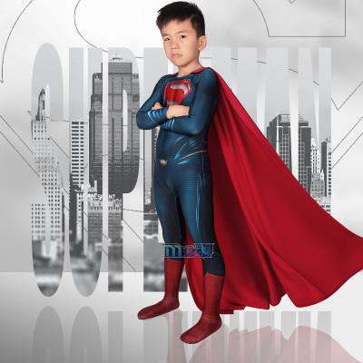 taobao agent Man Tian Superman Steel Body Clark Children Tights Cosplay Costume J19026ba KID