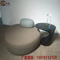 Bắc Âu cổ điển thiết kế đồ nội thất hình rắn gỗ vải sofa đơn khách sạn giải trí đơn giản sofa phân tùy chỉnh - Đồ nội thất thiết kế ghế sofa