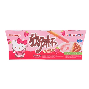 Meiji/meiji xinxin cup cup bisping biscuits клубничный аромат 25g*3
