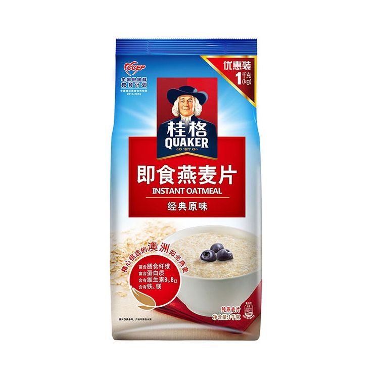 Каша овсяная быстрого приготовления QUAKER/Quaker классический оригинальный вкус (пакет) 1кг