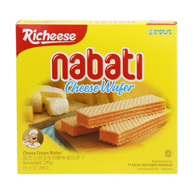Вафельное печенье Lee Cheese Nabaoti со вкусом сыра, 290 г, импортировано из Индонезии