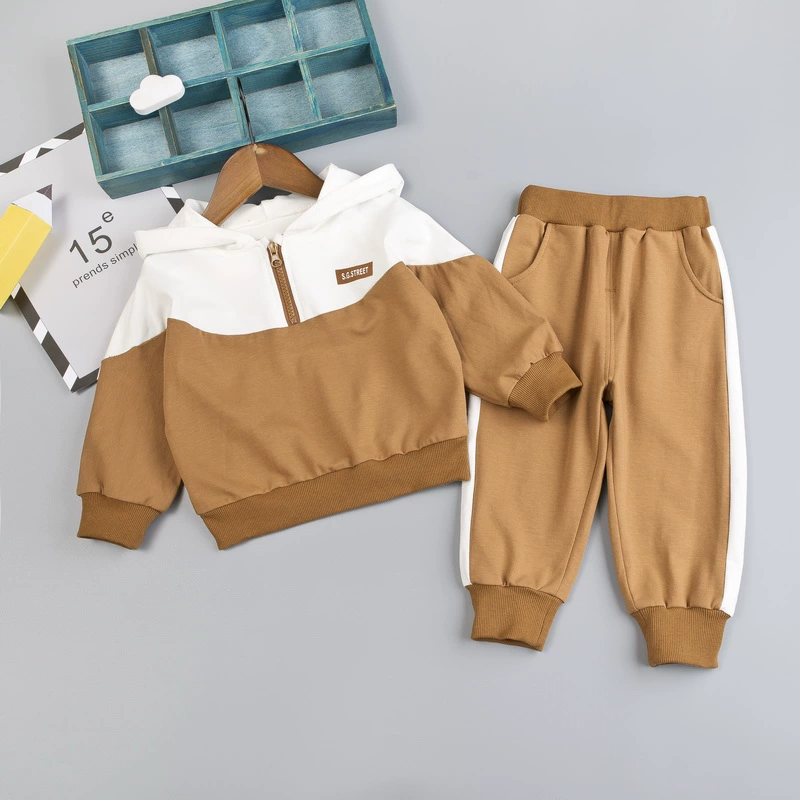 Bộ đồ của bé trai 2019 quần áo mùa xuân mới của trẻ em Phiên bản Hàn Quốc của áo len thể thao mùa xuân và mùa thu em bé đẹp trai nước ngoài phong cách thủy triều hai mảnh trang phục - Phù hợp với trẻ em