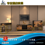Nội thất khách sạn tiêu chuẩn phòng đơn đầy đủ bộ rõ ràng Qingming Shanghe bản đồ mới Trung Quốc giường TV tủ phong cách Trung Quốc