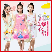 Hai phần quà tặng cho trẻ em trang phục mùa hè ăn mặc 3 trẻ em 4 cô gái 5 váy 8 tay công chúa váy Hàn Quốc phiên bản váy công chúa trẻ em
