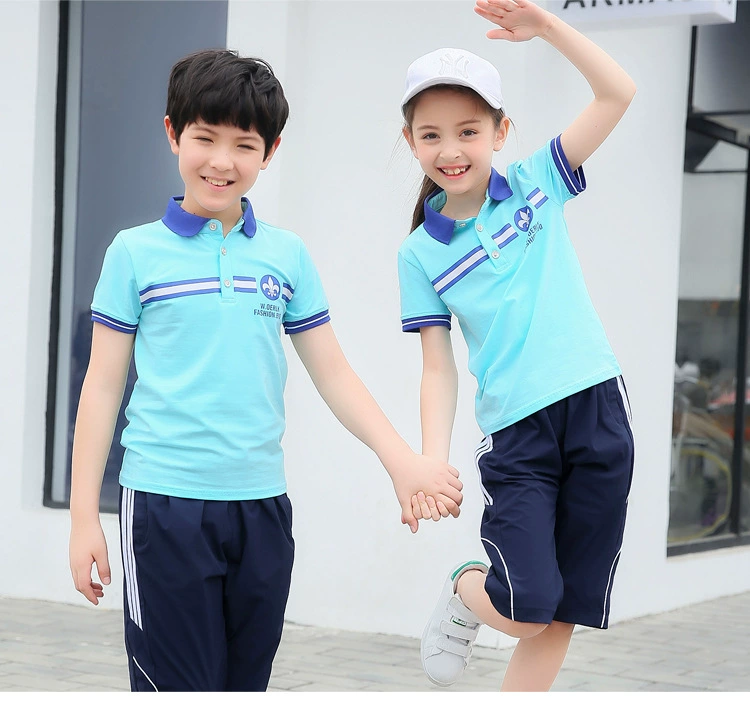 Quần áo mẫu giáo 2019 hè trẻ em mới thể thao tay ngắn phù hợp với học sinh trung học phục vụ lớp tiểu học - Đồng phục trường học / tùy chỉnh thực hiện