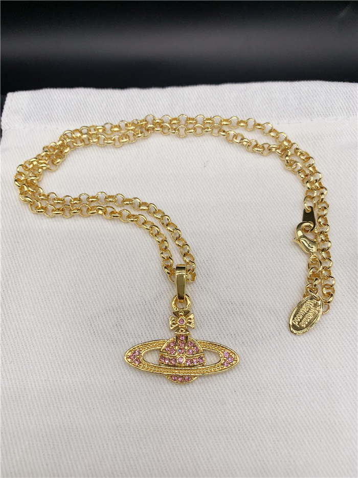 Golden pink diamond -- b8015Europe and America fashion golden silvery Pink blue black Full drill  Necklace --B8010