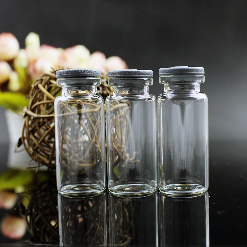 Bayonet & Height 5Cm & Two Fork Rubber PlugAluminum cover Glass bottles Sample bottle bottle trumpet storage tank Chemistry experiment Repackaging bottle 10 milliliter Can be installed liquid