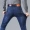 Mùa đông trung niên cộng với quần jean nhung nam trung niên quần dày nam kéo dài thẳng eo cao cỡ lớn tải bố