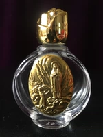 Древний золотой металлический резьба Господь Господь Господь Святая вода бутылка