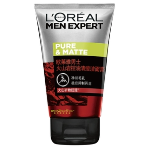 L'Oreal, очищающее молочко, мужской крем для лица, контроль жирного блеска, анти-акне, 100 мл