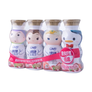 [伊利QQ星膳食纤维酸奶饮品水蜜桃桑葚味180ml*4/板]