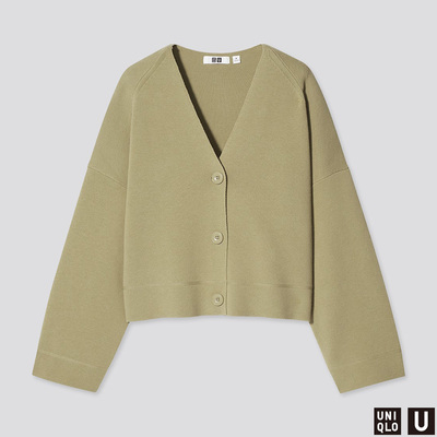 Uniqlo [Дизайнерское сотрудничество] Женское орешник V -Neck Рубашка (длинные рукава) 4373334 Uniqlo