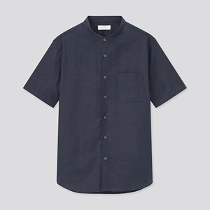 Uniqlo Мужской миан Миан Стоя на шее рубашку (короткие рукава) 436515 Uniqlo
