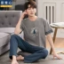 Pyjama nam cotton mùa hè quần ngắn tay phần mỏng cỡ lớn phục vụ tại nhà nam cotton nửa tay mùa hè mới áo thun nam polo Áo phông ngắn