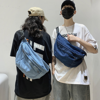 taobao agent Brand phone bag, denim shoulder bag, chest bag, belt bag