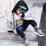 Áo khoác bé trai mùa thu 1-2 tuổi sáng màu da nhỏ và vừa trẻ em áo trùm đầu áo sơ mi giản dị phiên bản Hàn Quốc của thủy triều 0 - Áo khoác áo phao dáng dài cho bé gái