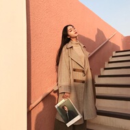 Mùa thu và mùa đông Hàn Quốc phiên bản của chic lớn ve áo lỏng cardigan phần dài trên đầu gối Harajuku bf len coat coat sinh viên nữ triều mẫu áo choàng nữ đẹp