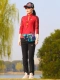 Женщина 7586 China Red+модернизированные черные брюки
